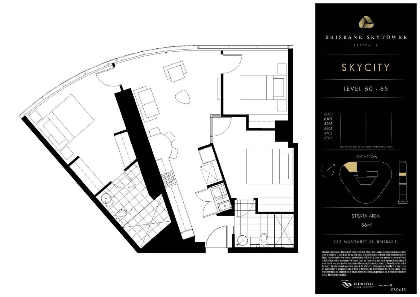 Brisbane Skytower -Sky High- 3 Bedroom Luxury Apartment With 2 Bathrooms